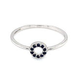 Anillo de zafiros en oro blanco 14k