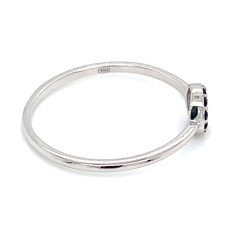 Anillo de zafiros en oro blanco 14k