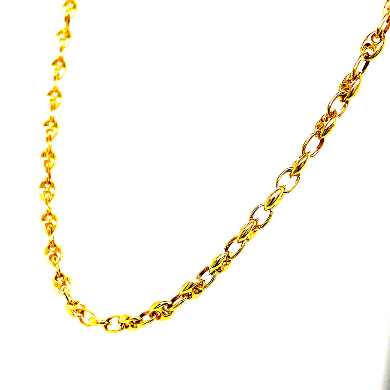 Cadena (gucci hueca) en oro amarillo 10k 60cm