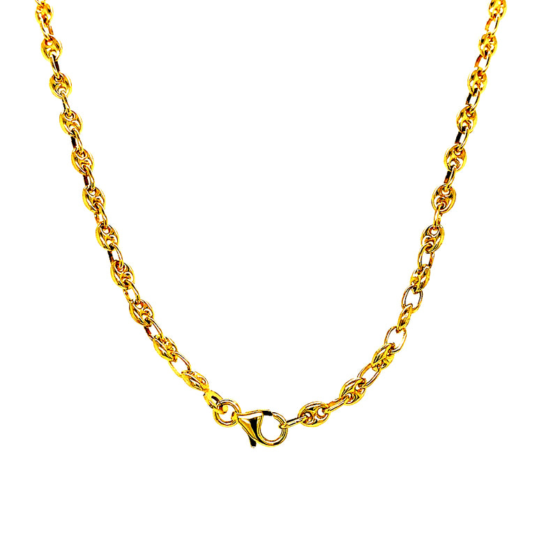 Cadena (gucci hueca) en oro amarillo 10k 60cm