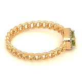 Anillo de Peridoto con diamantes en oro amarillo 14k.