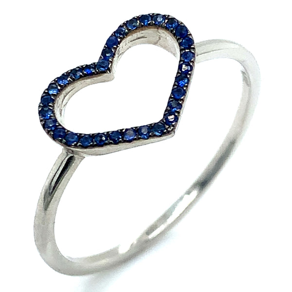 Anillo de Zafiros en oro blanco 14k.