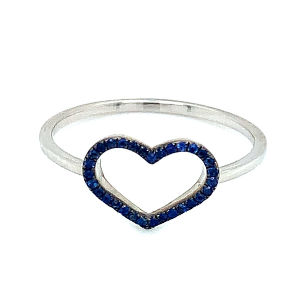 Anillo de Zafiros en oro blanco 14k.