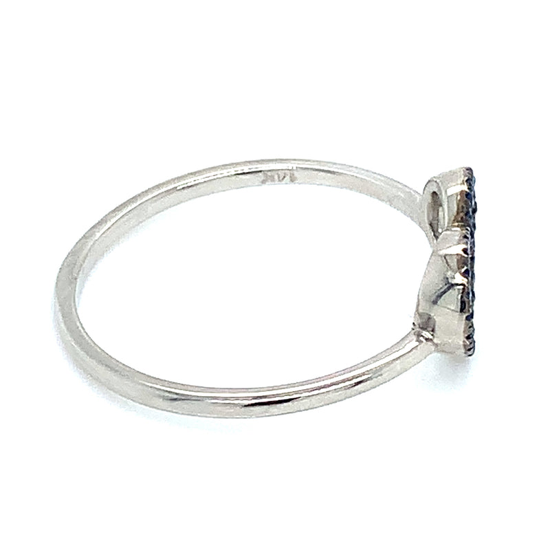 Anillo de Zafiros en oro blanco 14k.