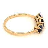 Anillo de Zafiro con diamantes en oro amarillo 14k.