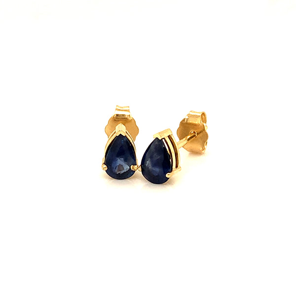 Aretes con Zafiros en oro amarillo 14k.