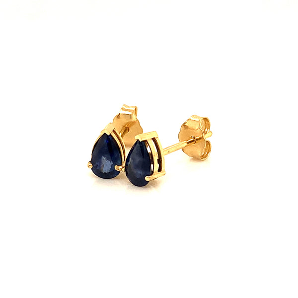 Aretes con Zafiros en oro amarillo 14k.