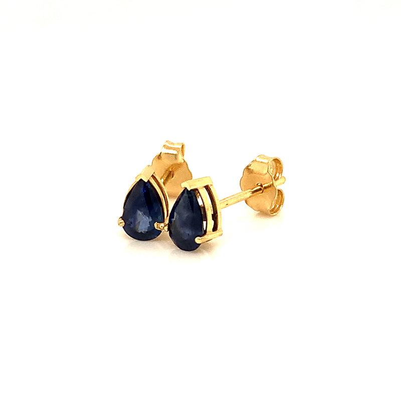 Aretes con Zafiros en oro amarillo 14k.