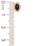 Aretes con Zafiros con diamantes en oro amarillo 14k.