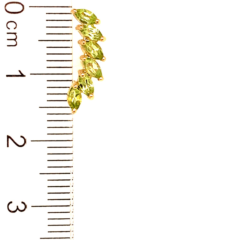 Aretes de Peridoto en oro amarillo 14k.