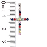 Dije de zafiros multicolor en oro blanco 14k