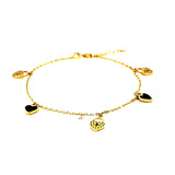 Pulsera (corazón) en oro amarillo 10kt. 18/20.5cm