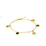 Pulsera (corazón) en oro amarillo 10kt. 18/20.5cm