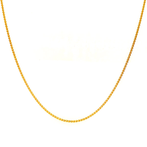 Cadena (espiga) en oro amarillo 10k. 45cm