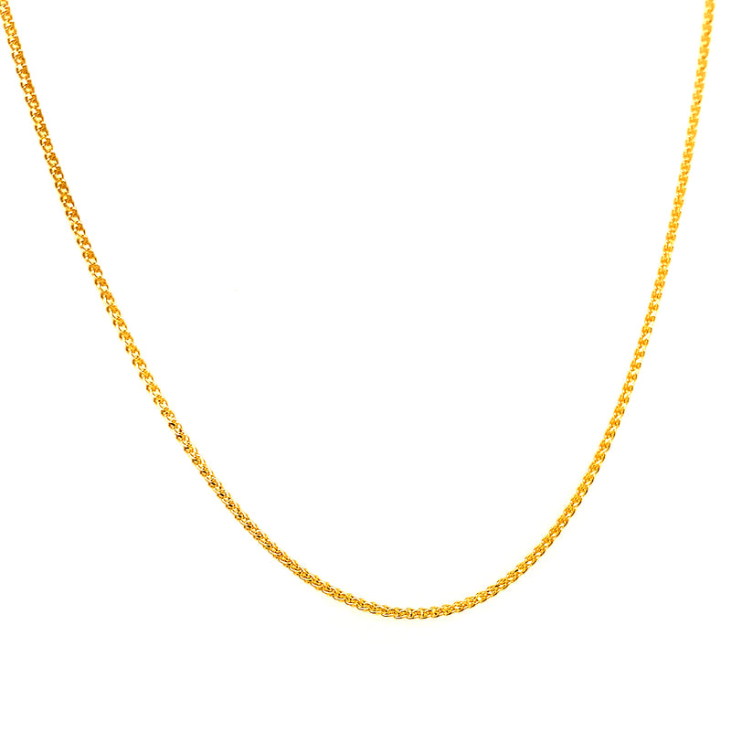Cadena (espiga) en oro amarillo 10k. 45cm