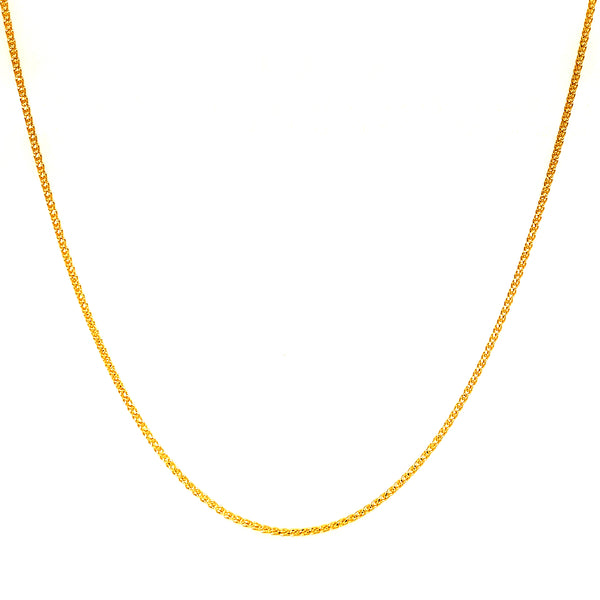 Cadena (espiga) en oro amarillo 10k. 50cm