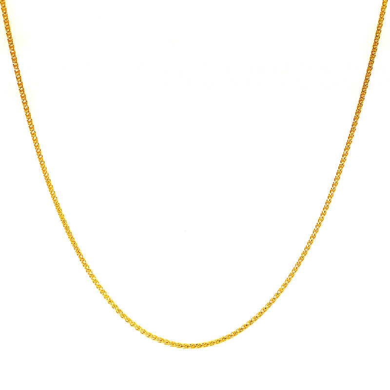 Cadena (espiga) en oro amarillo 10k. 50cm