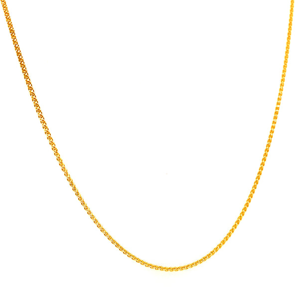 Cadena (espiga) en oro amarillo 10k. 50cm