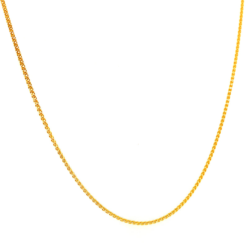 Cadena (espiga) en oro amarillo 10k. 50cm