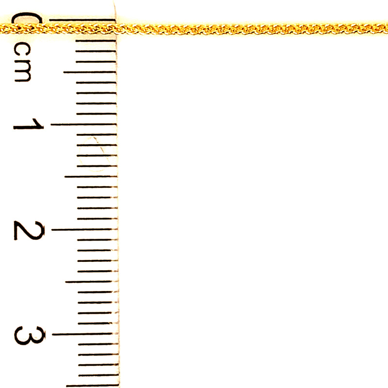 Cadena (espiga) en oro amarillo 10k. 50cm