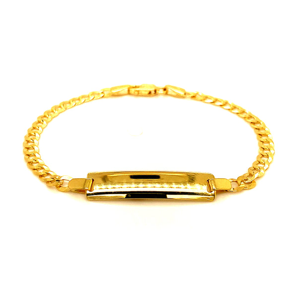 Pulsera (gourmet) grabable para bebés en oro amarillo 10k. 15cm
