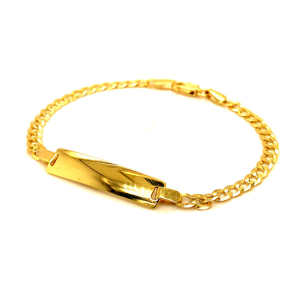 Pulsera (gourmet) grabable para bebés en oro amarillo 10k. 15cm