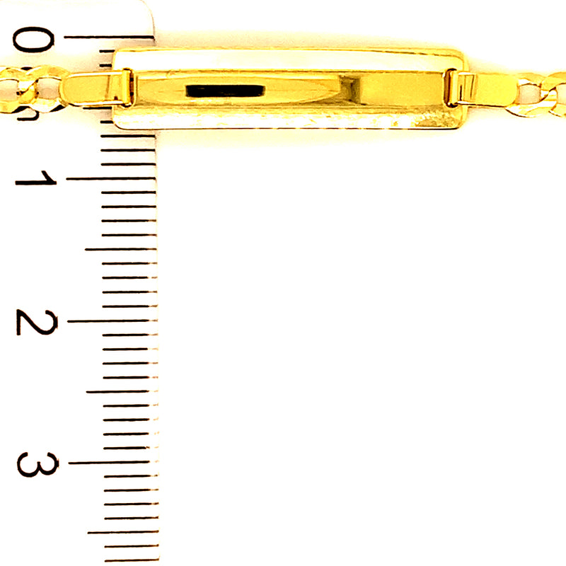 Pulsera (gourmet) grabable para bebés en oro amarillo 10k. 15cm