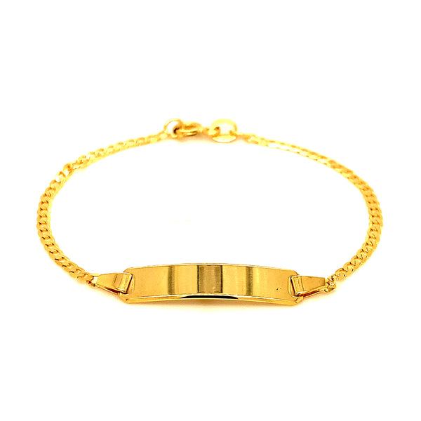 Pulsera (gourmet) grabable para bebés en oro amarillo 10k. 15cm