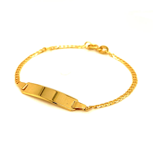 Pulsera (gourmet) grabable para bebés en oro amarillo 10k. 15cm