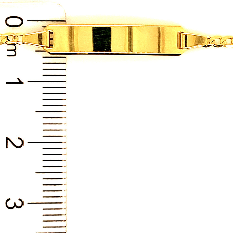 Pulsera (gourmet) grabable para bebés en oro amarillo 10k. 15cm