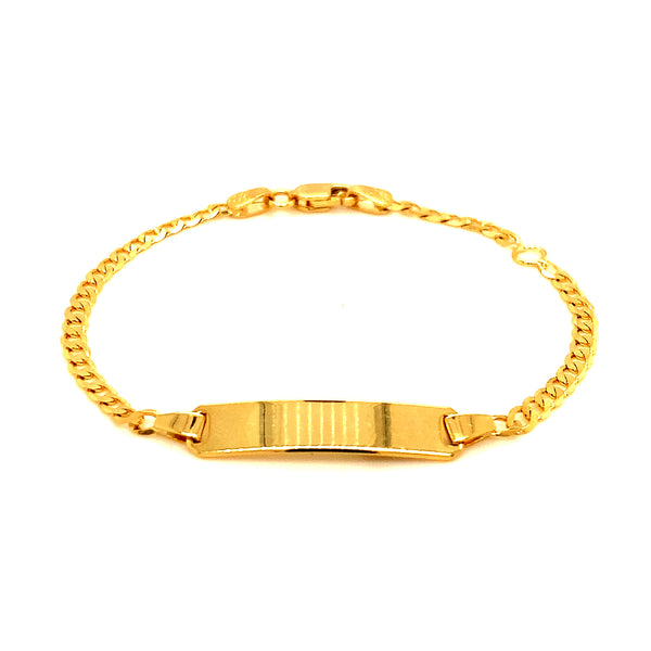 Pulsera (gourmet) grabable para bebés en oro amarillo 10k. 15cm