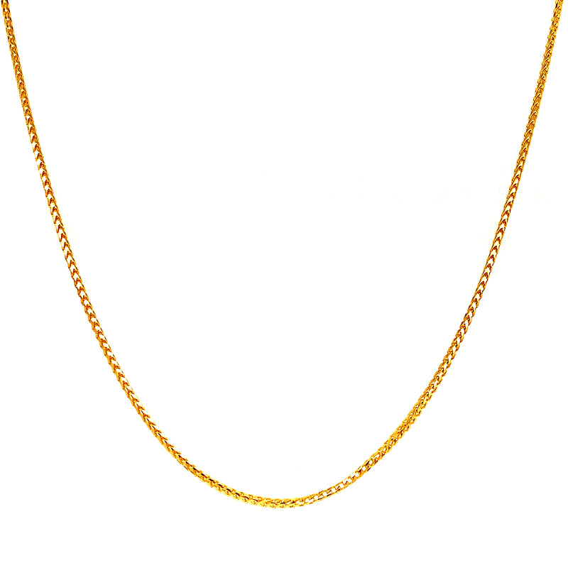 Cadena (espiga) en oro amarillo 10k. 50cm