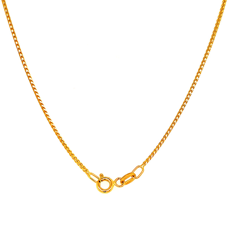 Cadena (espiga) en oro amarillo 10k. 50cm