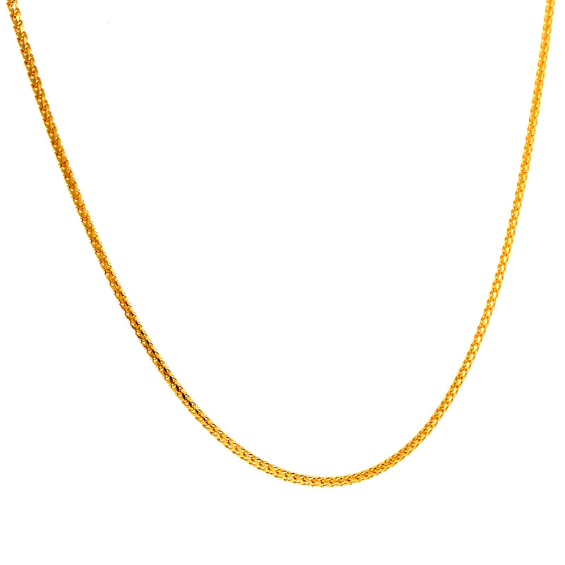 Cadena (espiga) en oro amarillo 10k. 45cm
