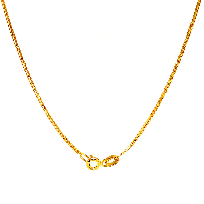Cadena (espiga) en oro amarillo 10k. 45cm