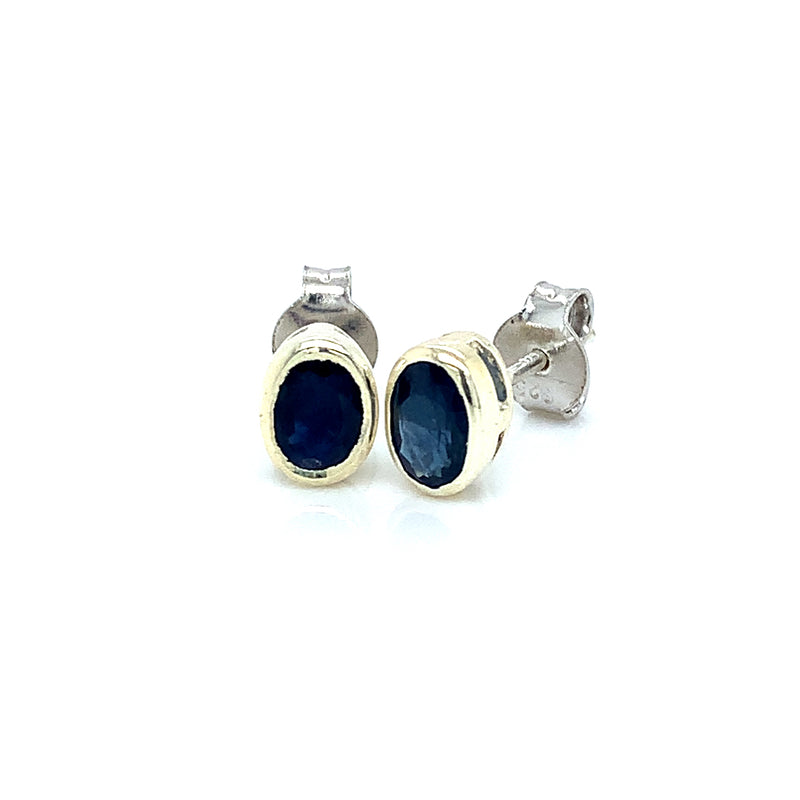 Aretes de zafiros en plata 925