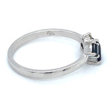 Anillo con zafiros y diamantes en plata 925