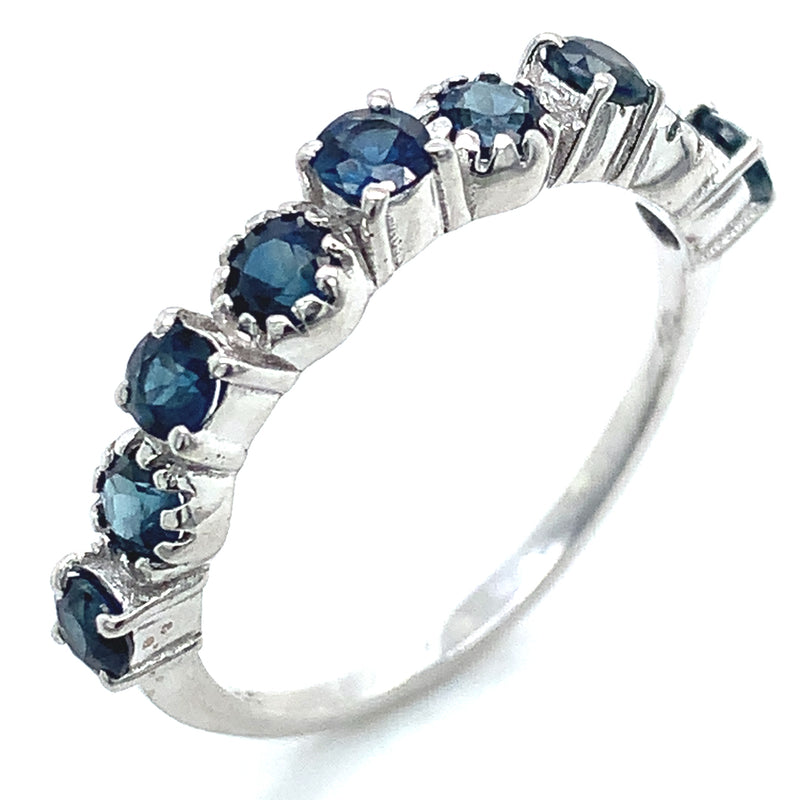 Anillo con zafiros en plata 925
