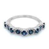 Anillo con zafiros en plata 925