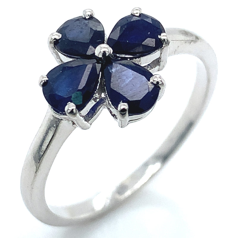 Anillo con zafiros en plata 925