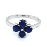 Anillo con zafiros en plata 925
