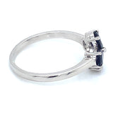 Anillo con zafiros en plata 925