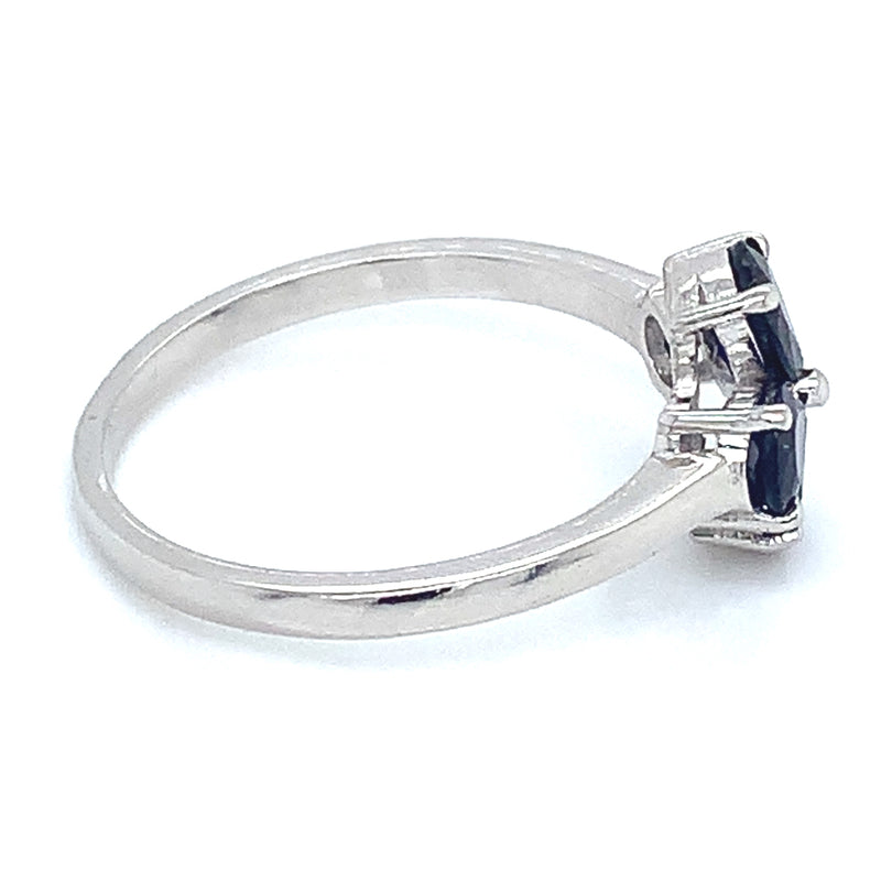 Anillo con zafiros en plata 925
