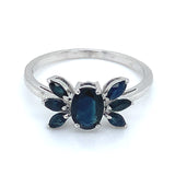 Anillo con zafiros en plata 925