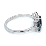 Anillo con zafiros en plata 925
