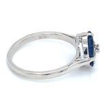 Anillo con zafiros y diamantes en plata 925