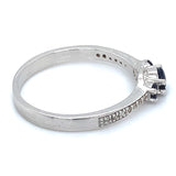 Anillo con zafiros y diamantes en plata 925