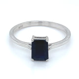 Anillo con zafiro en plata 925