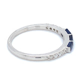 Anillo con  zafiros y diamantes en plata 925  ANTES: $165.00