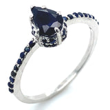 Anillo con zafiros en plata 925